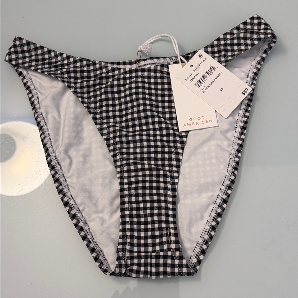 Good American Gingham Bikini Bottoms